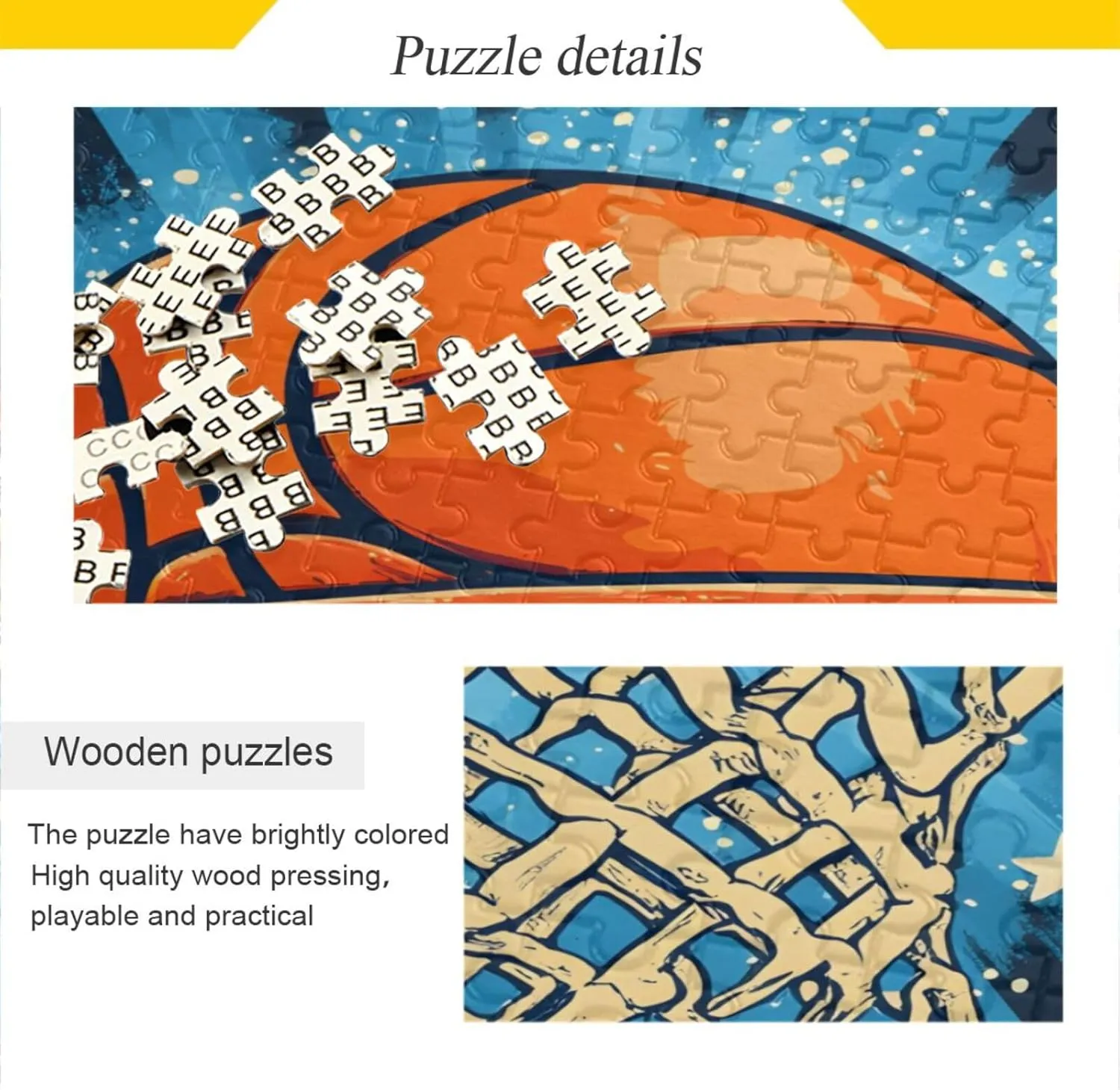 Basketball Hoop Star Sport Jigsaw Puzzles 500 Pieces Puzzles for Adults Challenging Puzzle Game Nights Home Wall Artwork