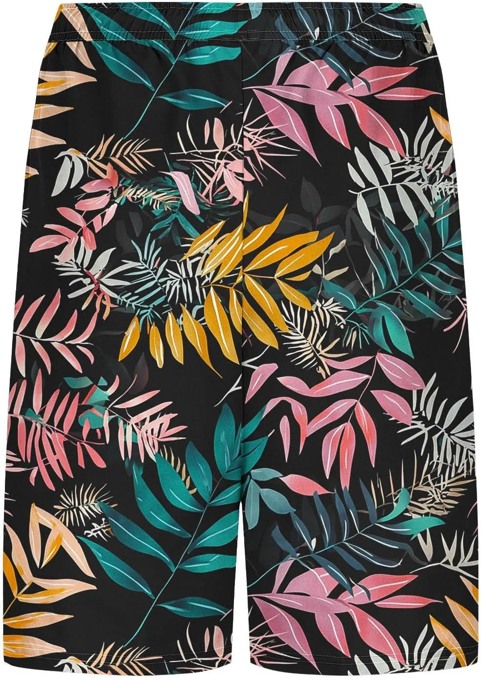 Beach Shorts for Men 2 in 1 Athletic Casual Drawstring Shorts Loose Elastic Waist Vacation Floral Print Pants