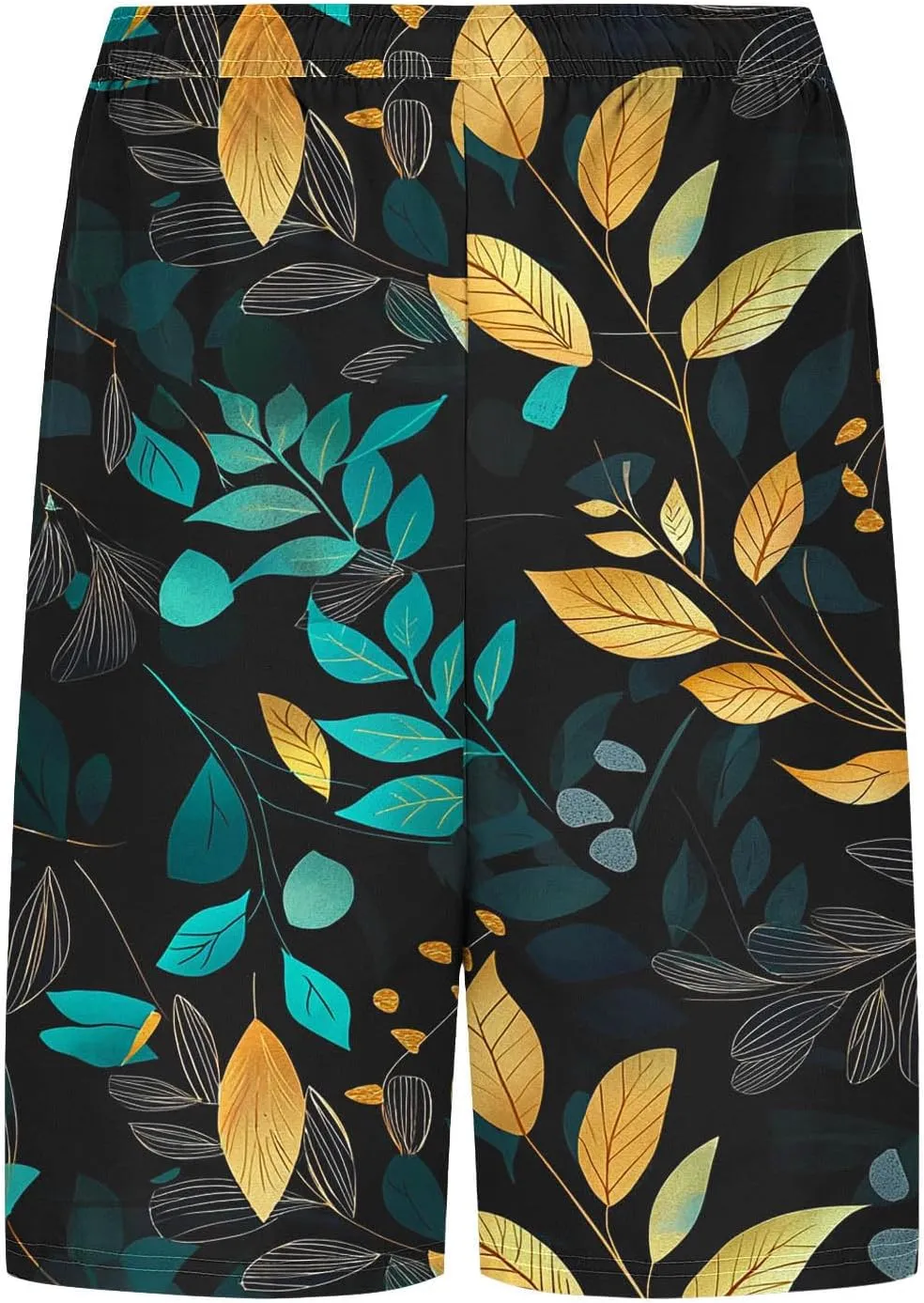 Beach Shorts for Men 2 in 1 Athletic Casual Drawstring Shorts Loose Elastic Waist Vacation Floral Print Pants