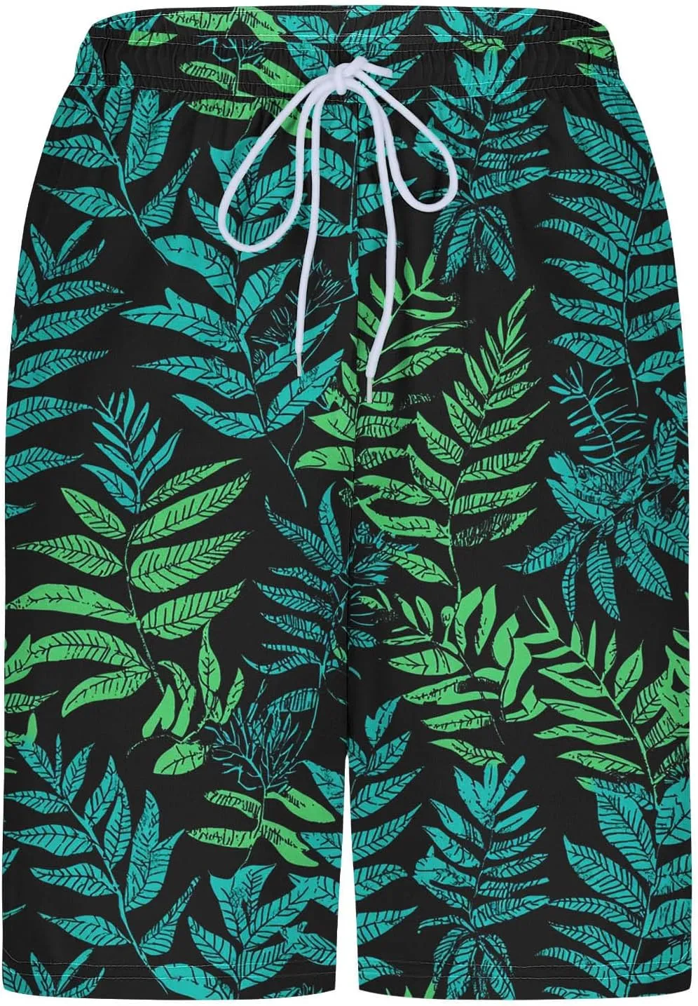 Beach Shorts for Men 2 in 1 Athletic Casual Drawstring Shorts Loose Elastic Waist Vacation Floral Print Pants