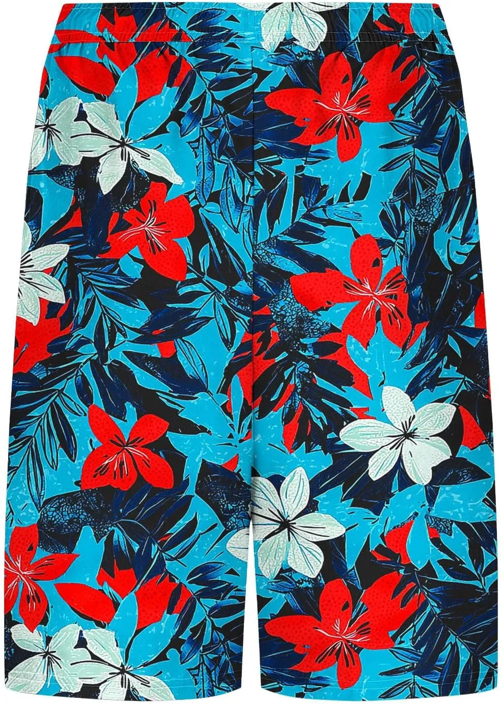 Beach Shorts for Men 2 in 1 Athletic Casual Drawstring Shorts Loose Elastic Waist Vacation Floral Print Pants