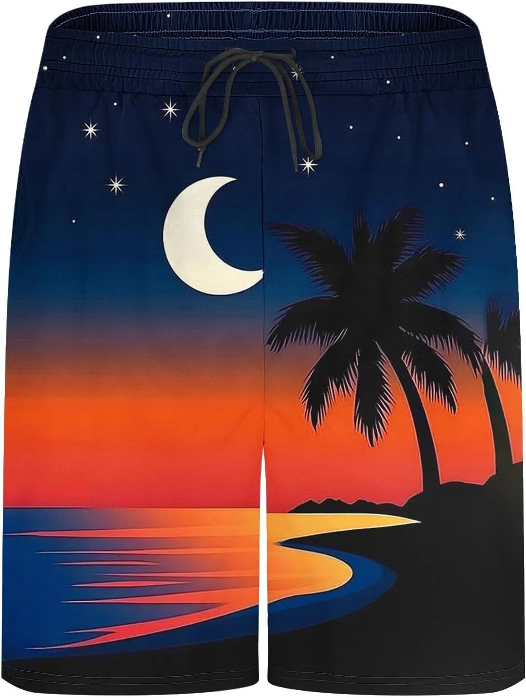 Beach Shorts for Men 2 in 1 Athletic Shorts Casual Drawstring Loose Elastic Waist Vacation Floral Print Pants