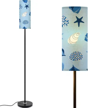 Beautiful Coral reefs Natural Seamless Pattern Undersea Flora Fauna Modern Floor Lamp Minimalist Standing Lamps for Living Room LED Corner Lamp Remote Control Metal Pole Lamp for Bedroom, Reading