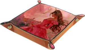 Beautiful Rose Dream Princess Stacking Jewelry Organizer Trays for Women and Girls, Desk Drawer Earring and Bracelet Tray, Small, Stylish, and Functional