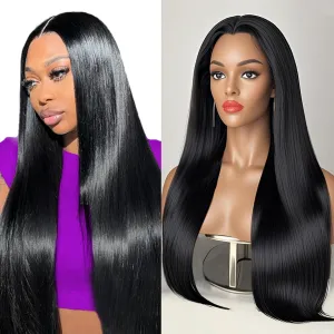 Beauty Queen 16A Straight Lace Front Wigs Human Hair 13x4 HD Lace Wigs Pre Plucked 220 Density 20 Inch Straight Human Hair Wigs Brazilian Remy Human Hair Frontal Wig for Women Natural Black Color