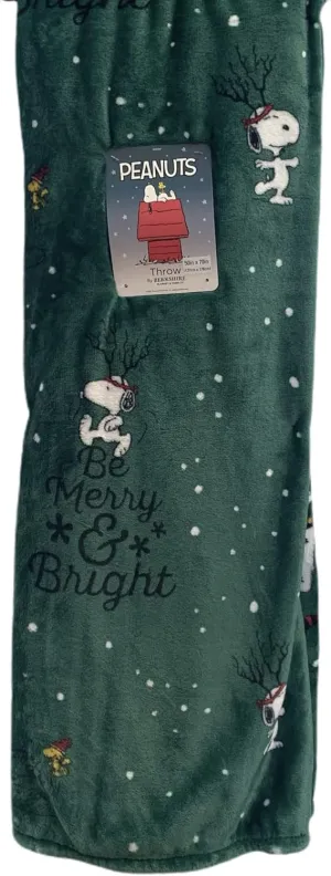 Berkshire Home & Blanket Co. Peanuts Gang Christmas Velvet Soft Plush Throw Blanket | Featuring 50inch x 70inch Throw