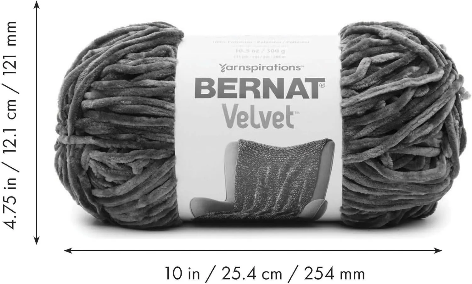 Bernat Baby Velvet BB Chocolate Yarn - 2 Pack of 300g/10.5 oz - 100% Polyester - #4 Worsted (Medium) - 492 Yards - Knitting/Crochet