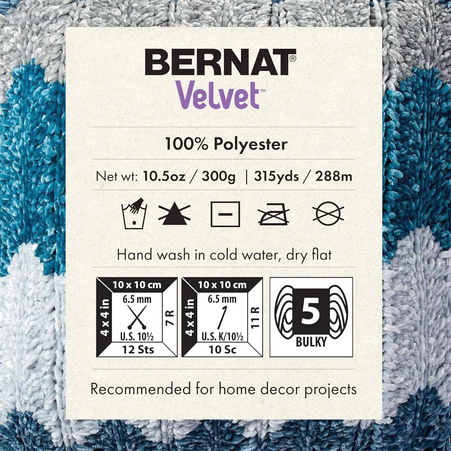 Bernat Baby Velvet BB Chocolate Yarn - 2 Pack of 300g/10.5 oz - 100% Polyester - #4 Worsted (Medium) - 492 Yards - Knitting/Crochet