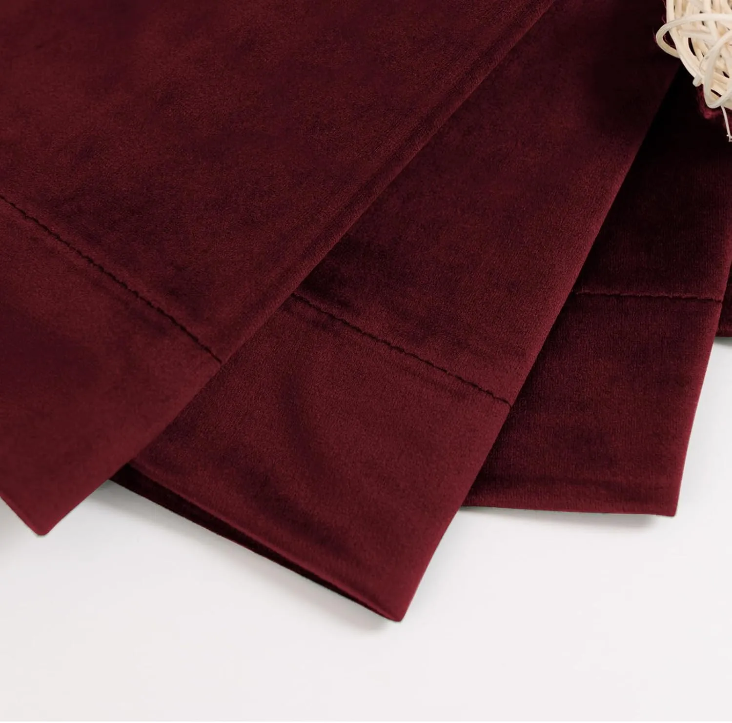 BGment Red Velvet Curtains 84 Inch for Bedroom, Thick Thermal Insulated Blackout Curtains Noise Reduce Back Tab and Rod Pocket Christmas Panels for Living Room, Set of 2 Panels, 52 x 84 Inch