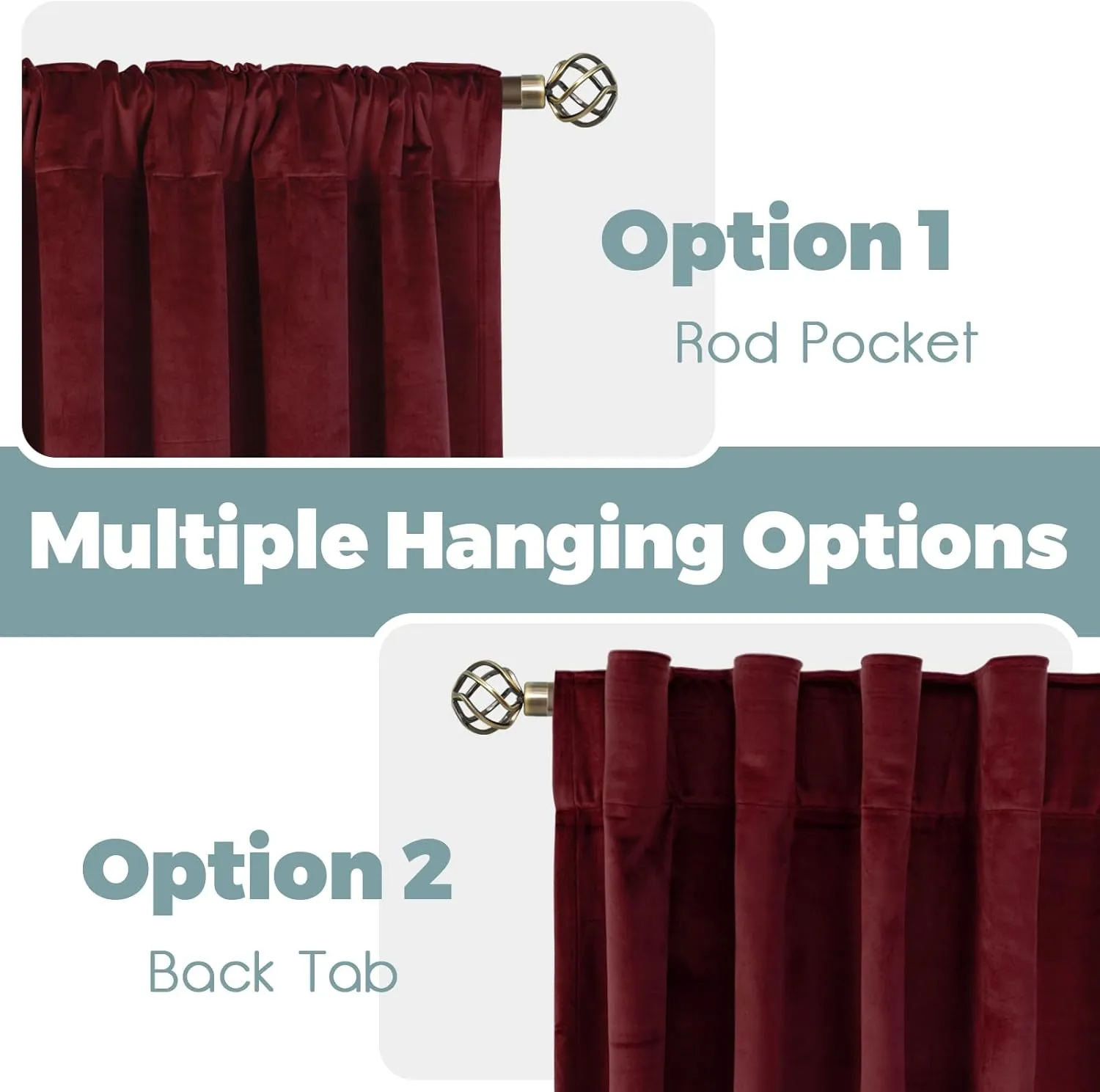 BGment Red Velvet Curtains 84 Inch for Bedroom, Thick Thermal Insulated Blackout Curtains Noise Reduce Back Tab and Rod Pocket Christmas Panels for Living Room, Set of 2 Panels, 52 x 84 Inch