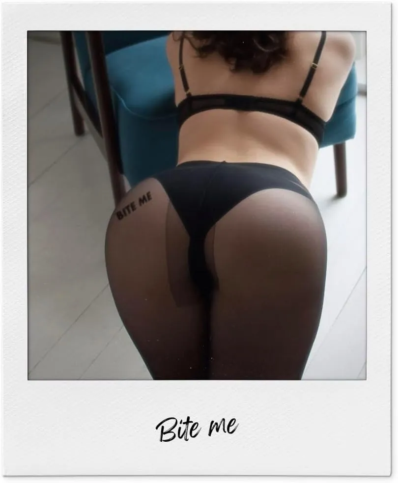Bite Me Tights – Bold Fashion Printed Hosiery – Flirty Date Night & Clubbing Tights