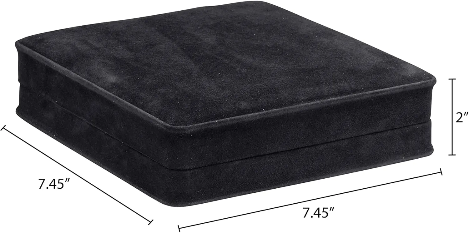 Black Velvet Necklace Box, 2 Pack, Rich Luxury Suede, Elegant Diamond Necklace Case, With Black Velour Interior, Jewelry Display Gift Box, For Unique Proposal, Engagement Or Wedding