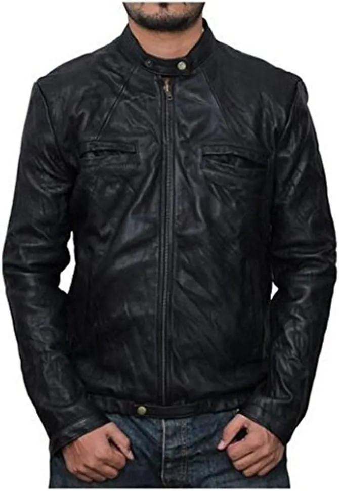 Bomber Rider Biker Slim Fit Casual Stylish Real Leather Jacket A862