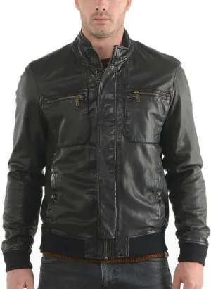 Bomber Rider Biker Slim Fit Casual Stylish Real Leather Jacket A891