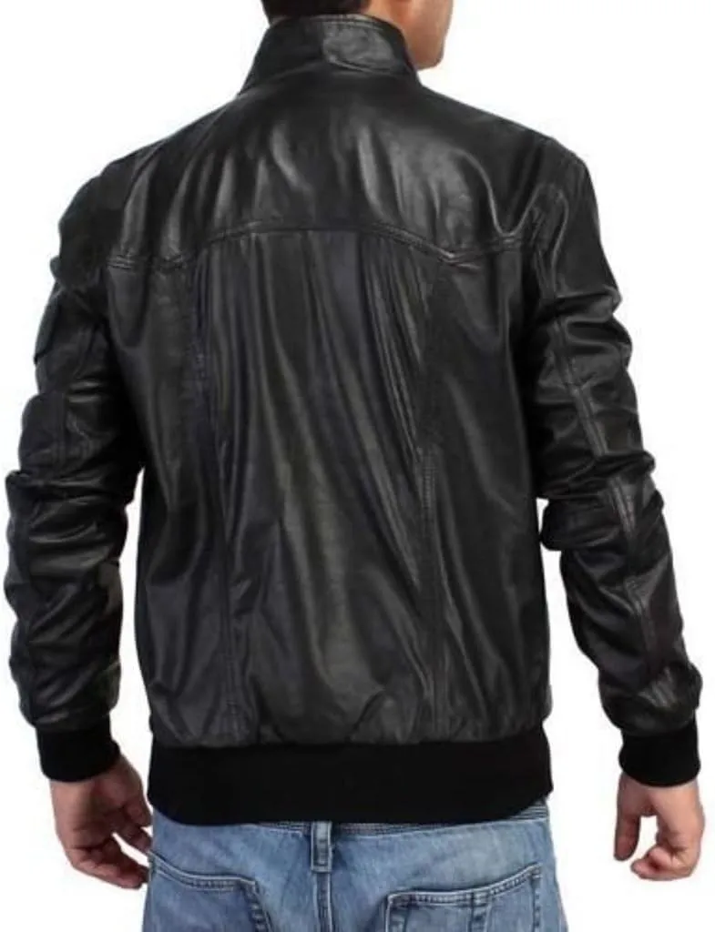 Bomber Rider Biker Slim Fit Casual Stylish Real Leather Jacket A903