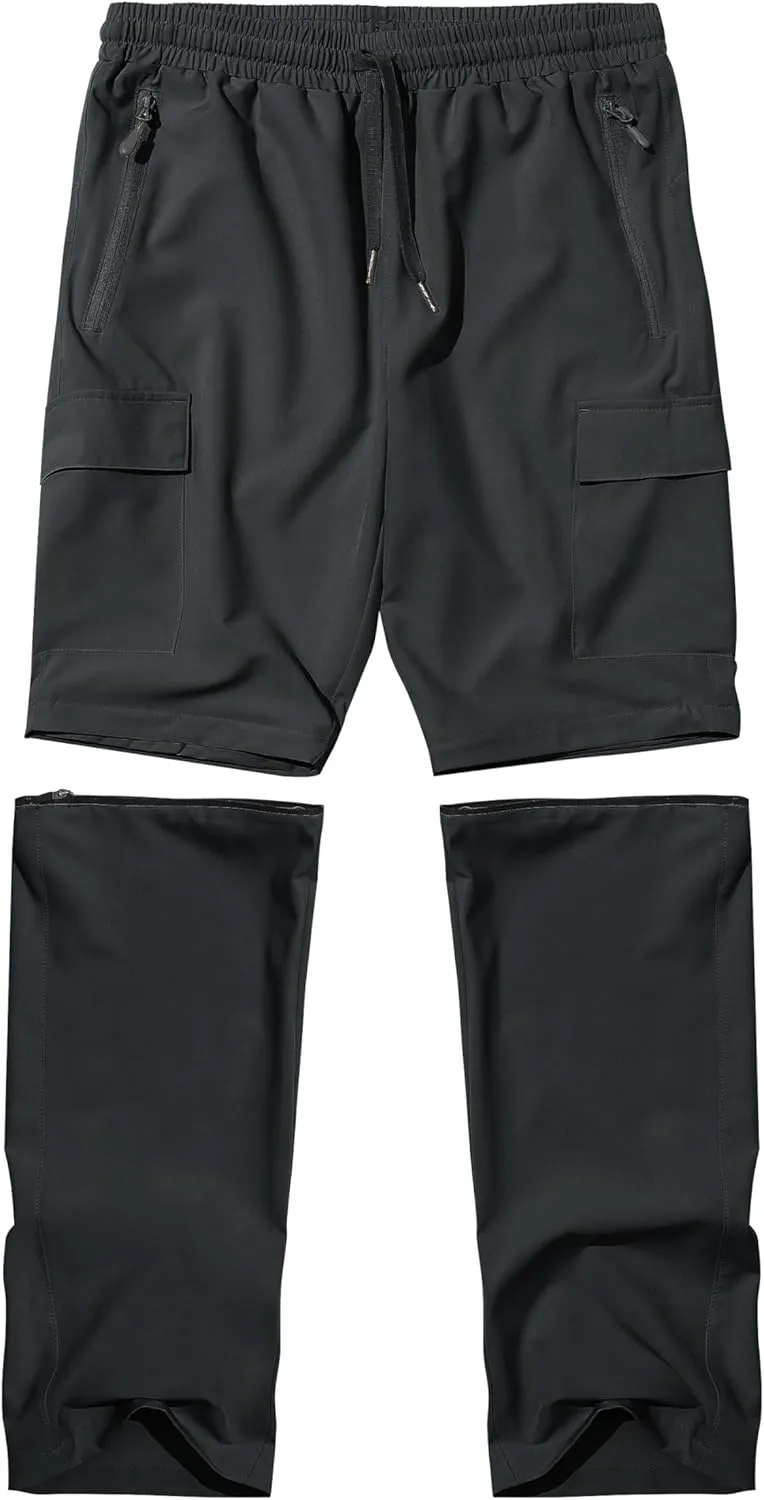 Boys Hiking Cargo Pants Kids Convertible Lightweight Quick Dry Girls Outdoor Waterproof Zip Off School Trousers