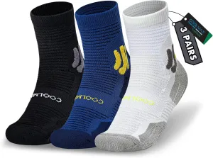 BRISIRA Coolmax Bamboo Viscose Kids Socks Compression Athletic Hiking Running Sports Boys Socks Moisture Wicking for Youth