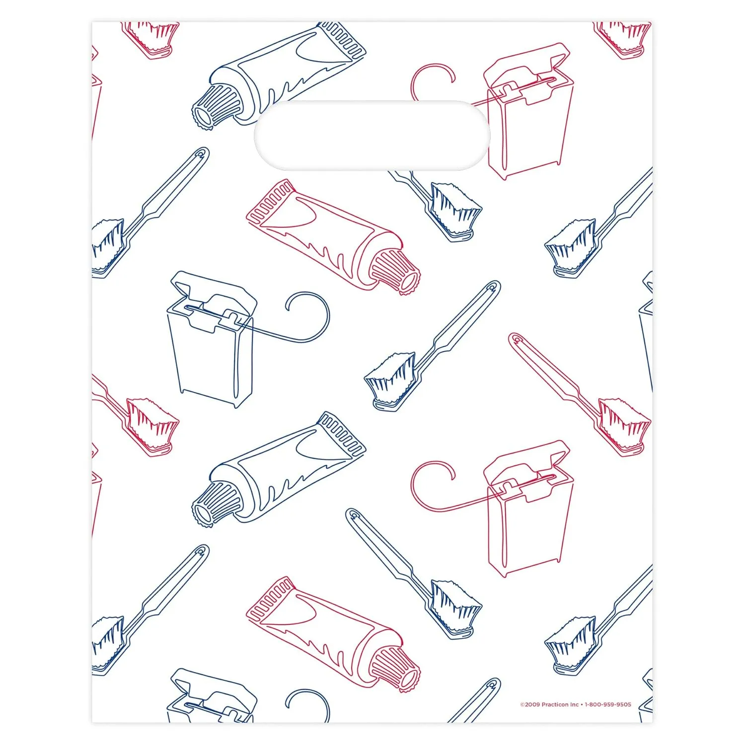 Brush Paste Floss Dental Giveaway Bags, 8" x 10", 100 Pack