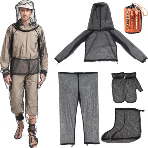 Bug Net, 1 Set Mosquitoes Suit Breathable Mesh Lightweight Adjustable Quick-Dry Mosquitoes Jacket for Fishing, Hiking, Camping