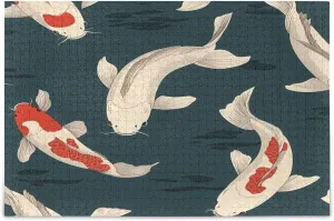 Burbuja 1000 Pieces Jigsaw Puzzles for Adults, Japanese Fish Puzzles Game for Family Holiday Birthday Gift