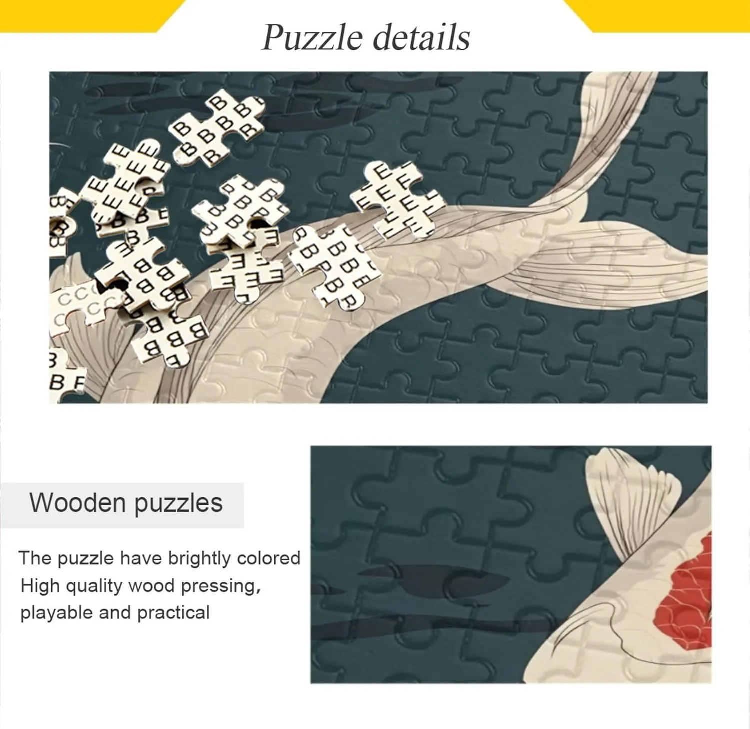Burbuja 1000 Pieces Jigsaw Puzzles for Adults, Japanese Fish Puzzles Game for Family Holiday Birthday Gift