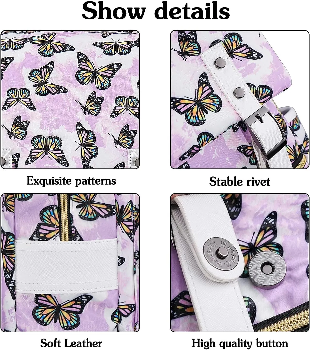 Butterfly Laptop Backpack for Girls Women,College School Bookbags for Teens