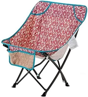 Camp Chair Outdoor Portable Fishing Stools Camping Chair Garden Moon Recliner,Camping Folding Chair/Red