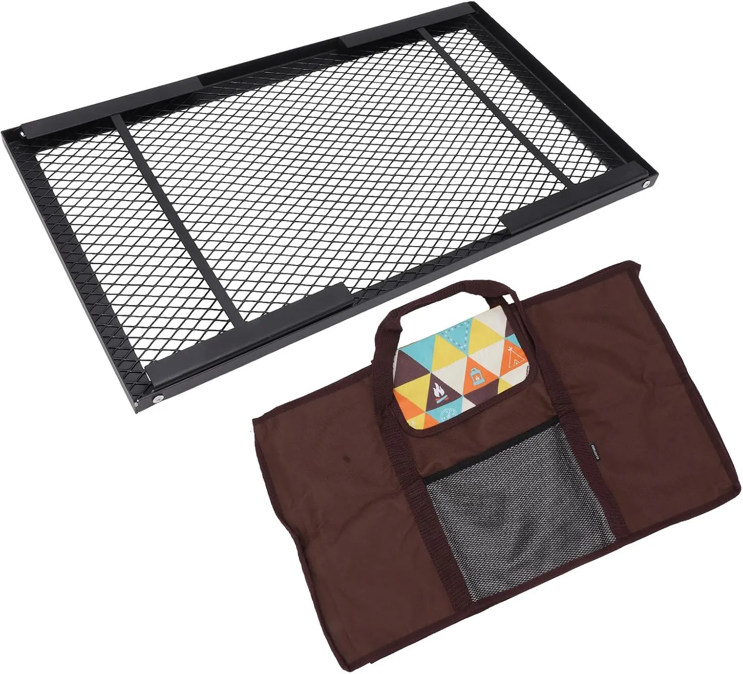 Campfire Grill, Even Heating High Temperature Color Folding Camp Grill Shelf Life Mesh Cooking Surfaces Easy for Outdoors (Standard)
