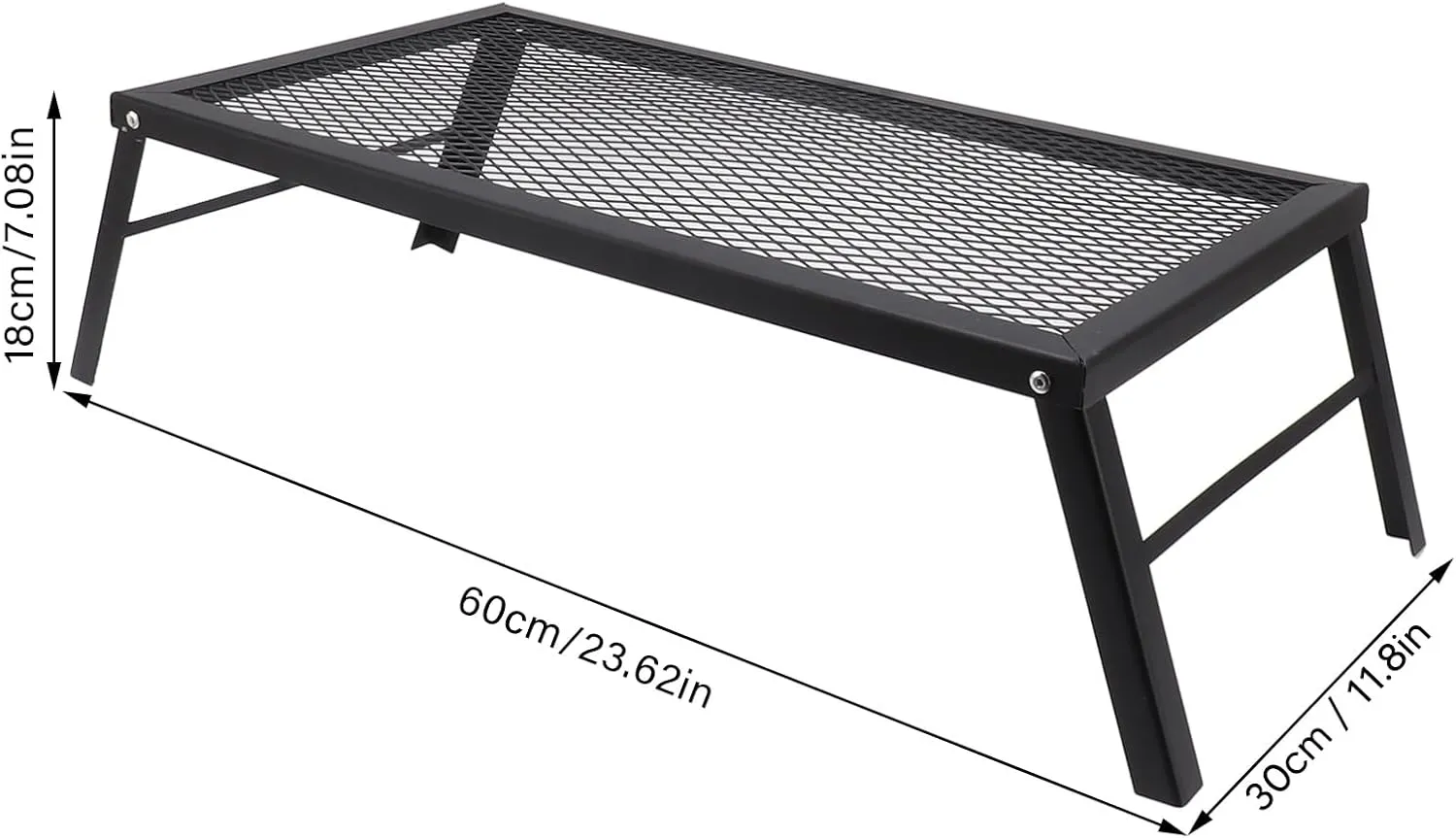 Campfire Grill, Even Heating High Temperature Color Folding Camp Grill Shelf Life Mesh Cooking Surfaces Easy for Outdoors (Standard)