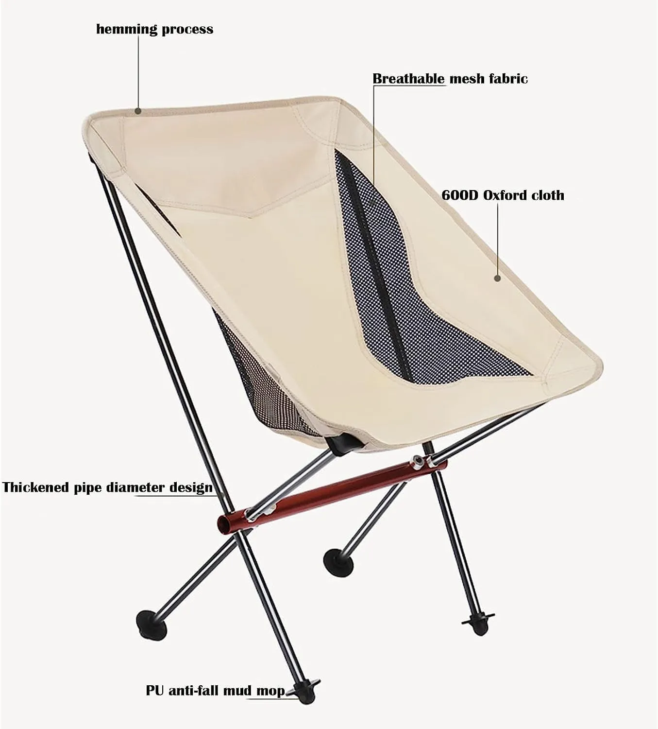 Camping Chair Folding Portable Outdoor Ultra-Light Leisure Fishing Stool Backrest Beach Chairs for Adults