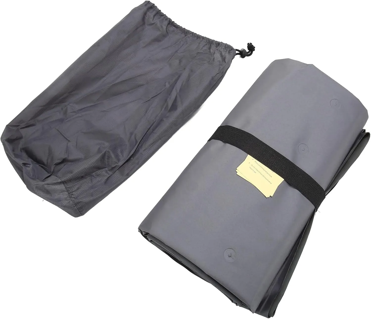 Camping Sleeping Pad Gray 60s Foot Press Inflating Ergonomic Water Prevent Nylon for Outdoor Activities