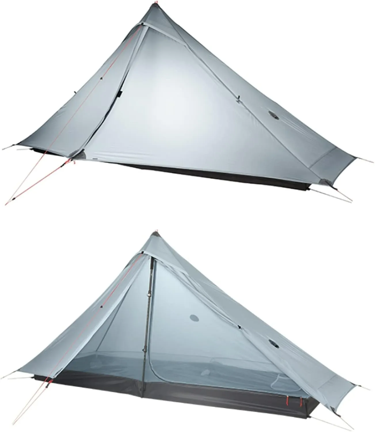 Camping Tents,1 Pro Tent Outdoor 1 Person Ultralight Camping Tent 3 Season Professional 20d Rodless (Color : Gray, Size : 3 Season)