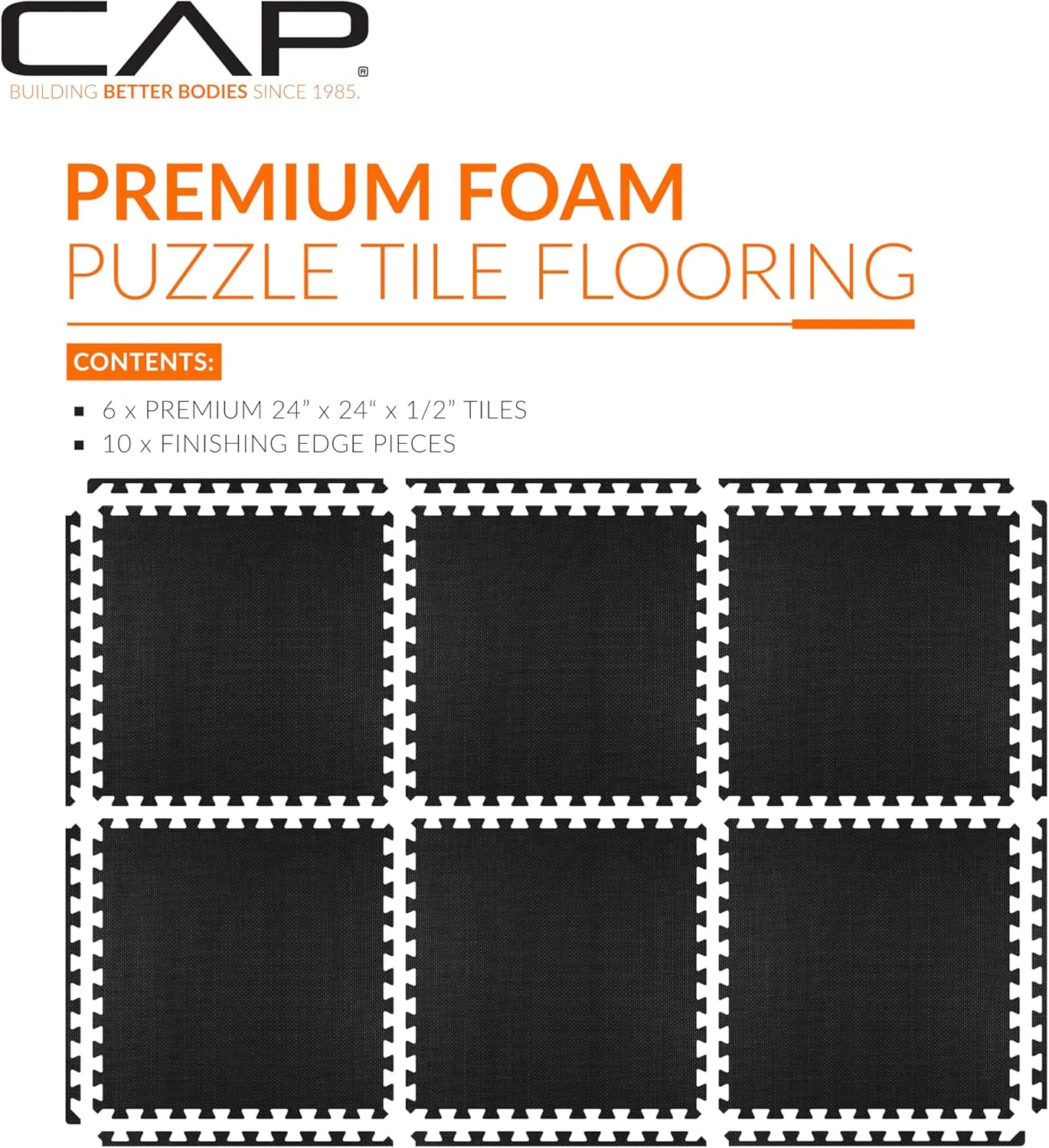 CAP Barbell Exercise Puzzle Mats Packs Tiles 24"x24" x 1/2" | Multiple Options