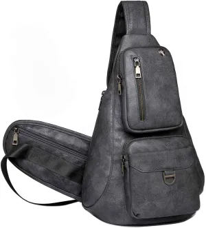Capacity Crossbody Sling Backpack Fanny Pack Chest Shoulder Bag Daypack for Women Men(Gray)