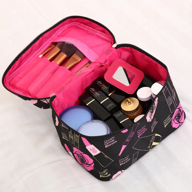 Capacity Satin Cartoon Storage Hand-held Make-up Cosmetic Bags