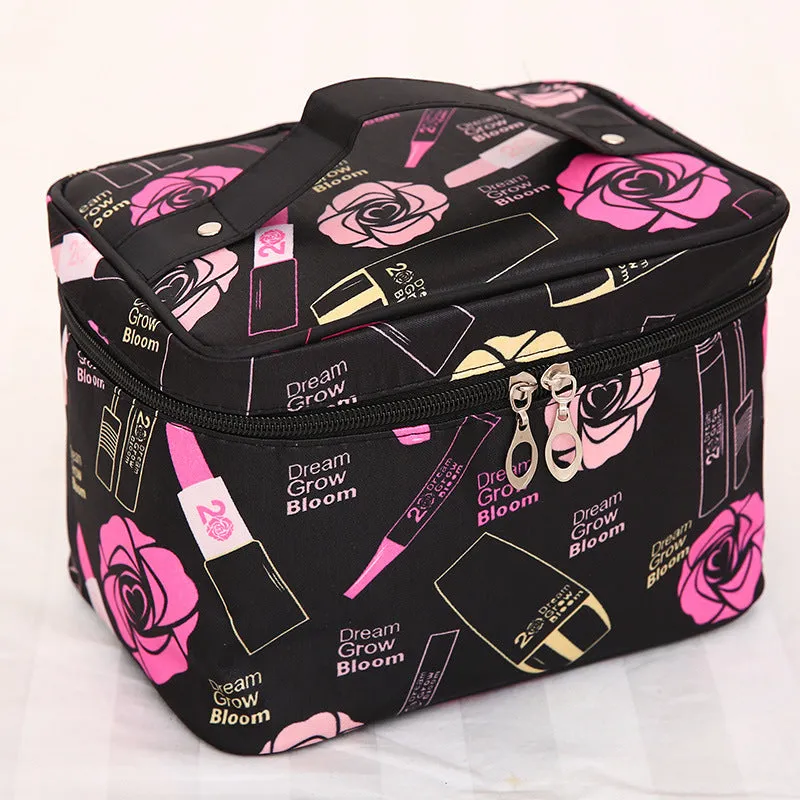 Capacity Satin Cartoon Storage Hand-held Make-up Cosmetic Bags