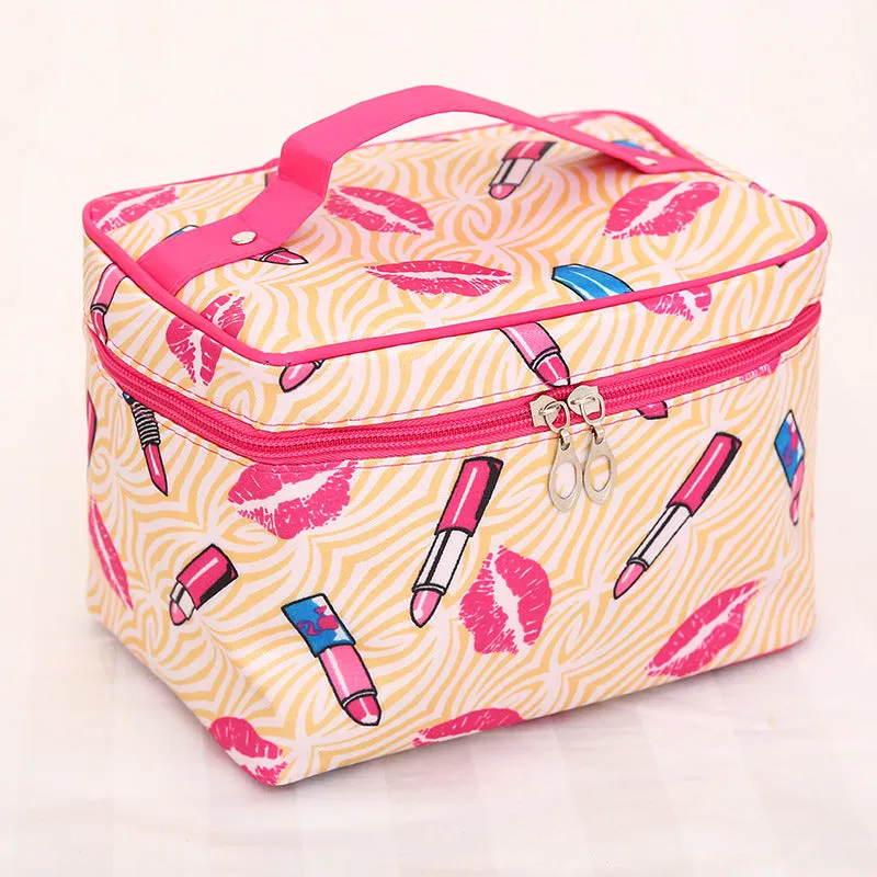 Capacity Satin Cartoon Storage Hand-held Make-up Cosmetic Bags