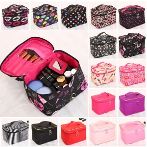 Capacity Satin Cartoon Storage Hand-held Make-up Cosmetic Bags