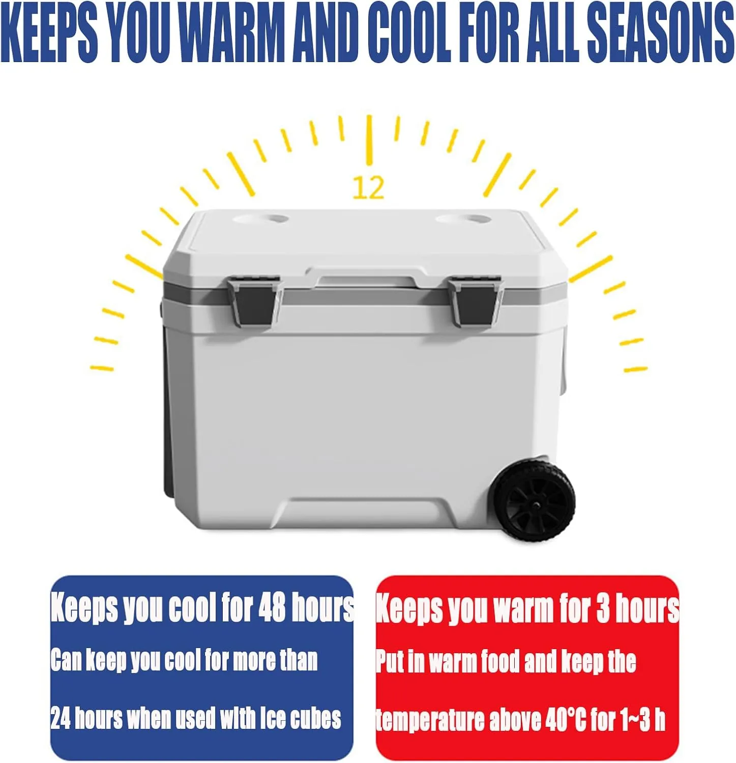 Car Camping Coolers for Volkswagen Golf/ID.3/ID.4/Polo/Beetle/Bora, Waterproof Portable Cooler, Leak Proof Picnic Insulated Bag, Ultra-Light Premium Ice Chest Box,C-Blue-45L