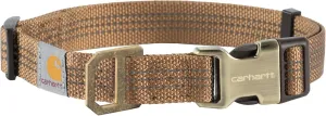 Carhartt Fully Adjustable Nylon Webbing Collars for Dogs, Reflective Stitching for Visibility, Carhartt Brown (Nylon Webbing), Large