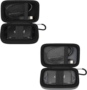 Carrying Case Compatible with Crucial X10/ X9 Pro 4TB/ 2TB/ 1TB Portable SSD, External Solid State Drive Hard Storage Holder Bag Fits for USB-C Cable (Box Only)-2 Pack