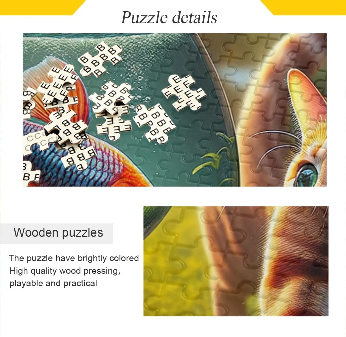 Cat Fish Puzzles 500 Piece Jigsaw Puzzle Puzzle Game Home Wall Artwork for Adults, Families