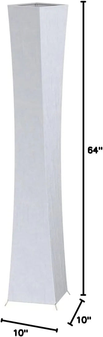 chiphy Floor Lamp, Dimmable 64" Tall Standing Lamp, 3 Levels Adjustable Brightness 12Wx2 LED Bulbs, Column Floor Light White Fabric Shade, Home Decor for Living Room, Bedroom, Kids Room