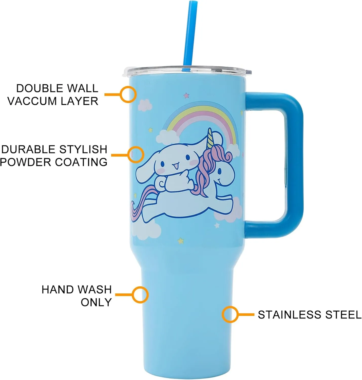 Cinnamoroll With Unicorn And Balloon 40 Oz Stainless Steel Tumbler