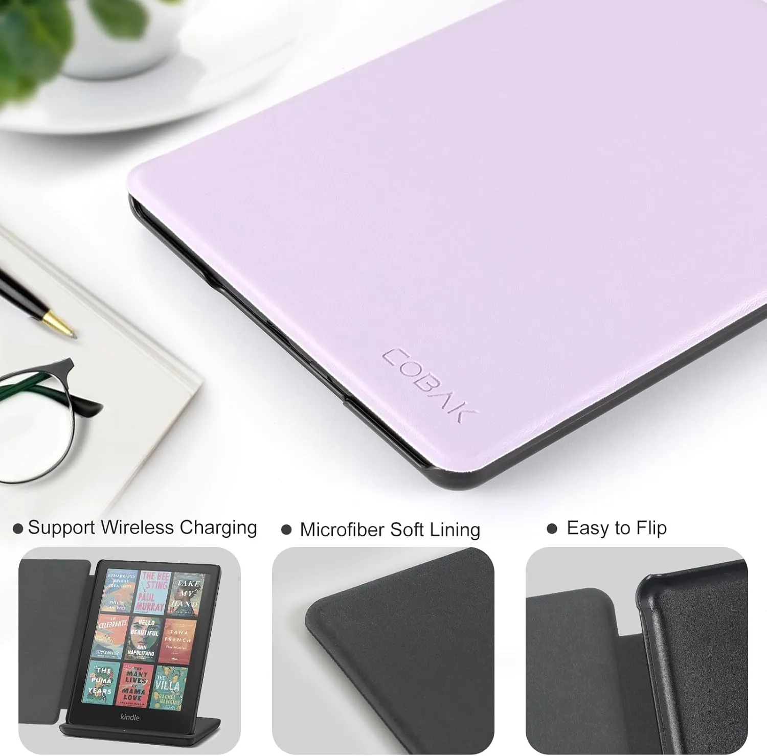 CoBak Case for 7" E-Readers - All New PU Leather Cover with Auto Sleep Wake Feature for E-Readers 2024 Released