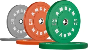 Color Coded Bumper Plate, Olympic Bumper Plate for Barbell, 2-Inch Bumper Weight Plates With Steel Insert, rubber weight plates for Strength Training in Home Gym