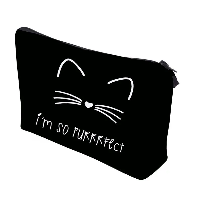 Color Smiley Face Cat Printing Wash Cosmetic Bags