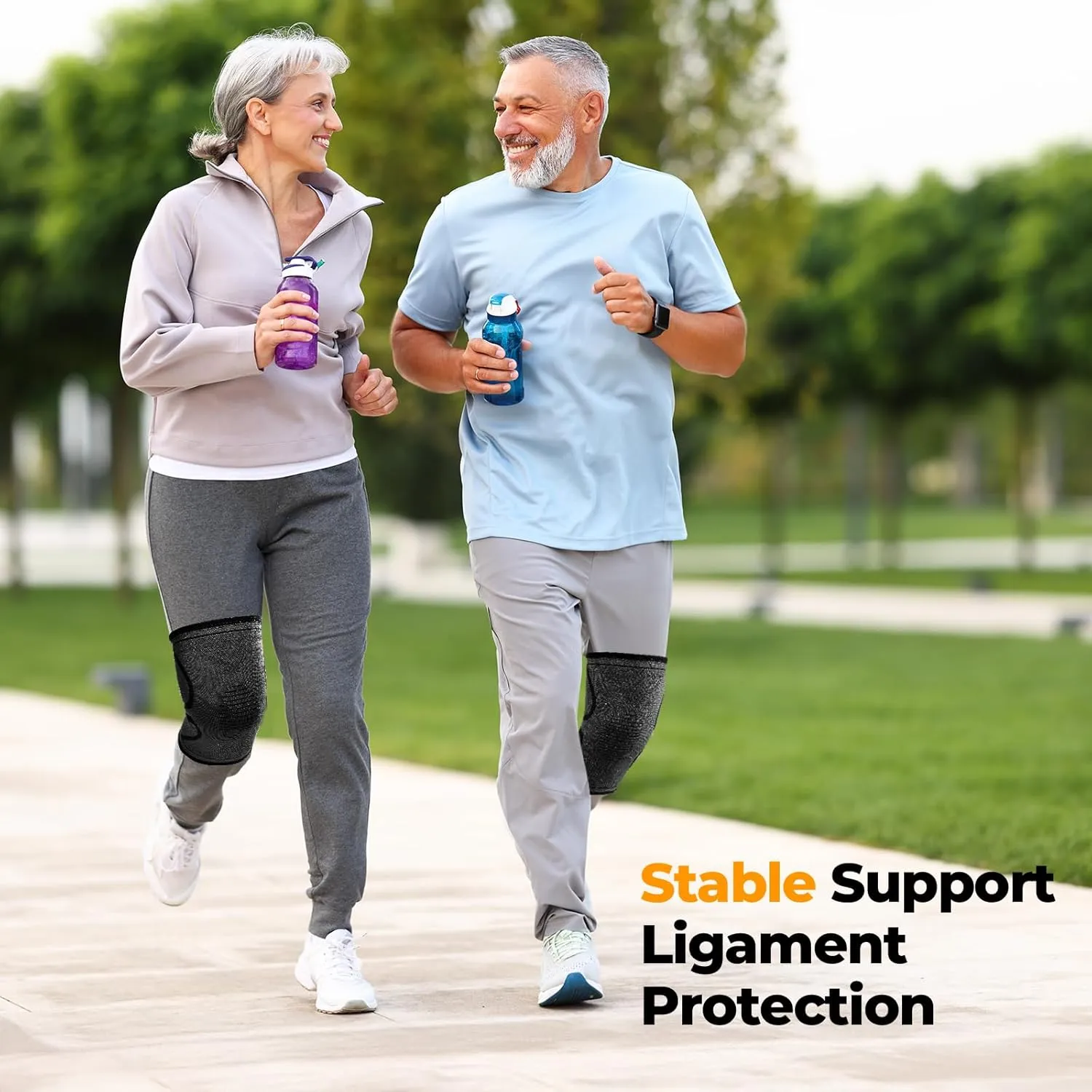 Compression Knee Brace for Women & Men, 2 Pack Knee Brace for Running, Knee Support Compression Sleeve, Sports Knee Braces for Meniscus Tear ACL & Arthritis Pain Relief(Black, X-Large)
