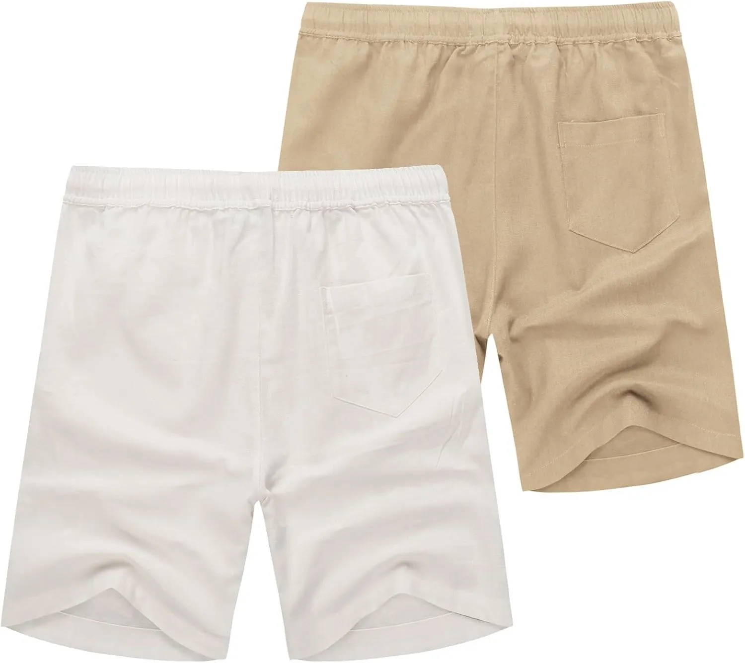 COOFANDY Men's Linen Shorts Casual Elastic Waist Drawstring Summer Beach Shorts