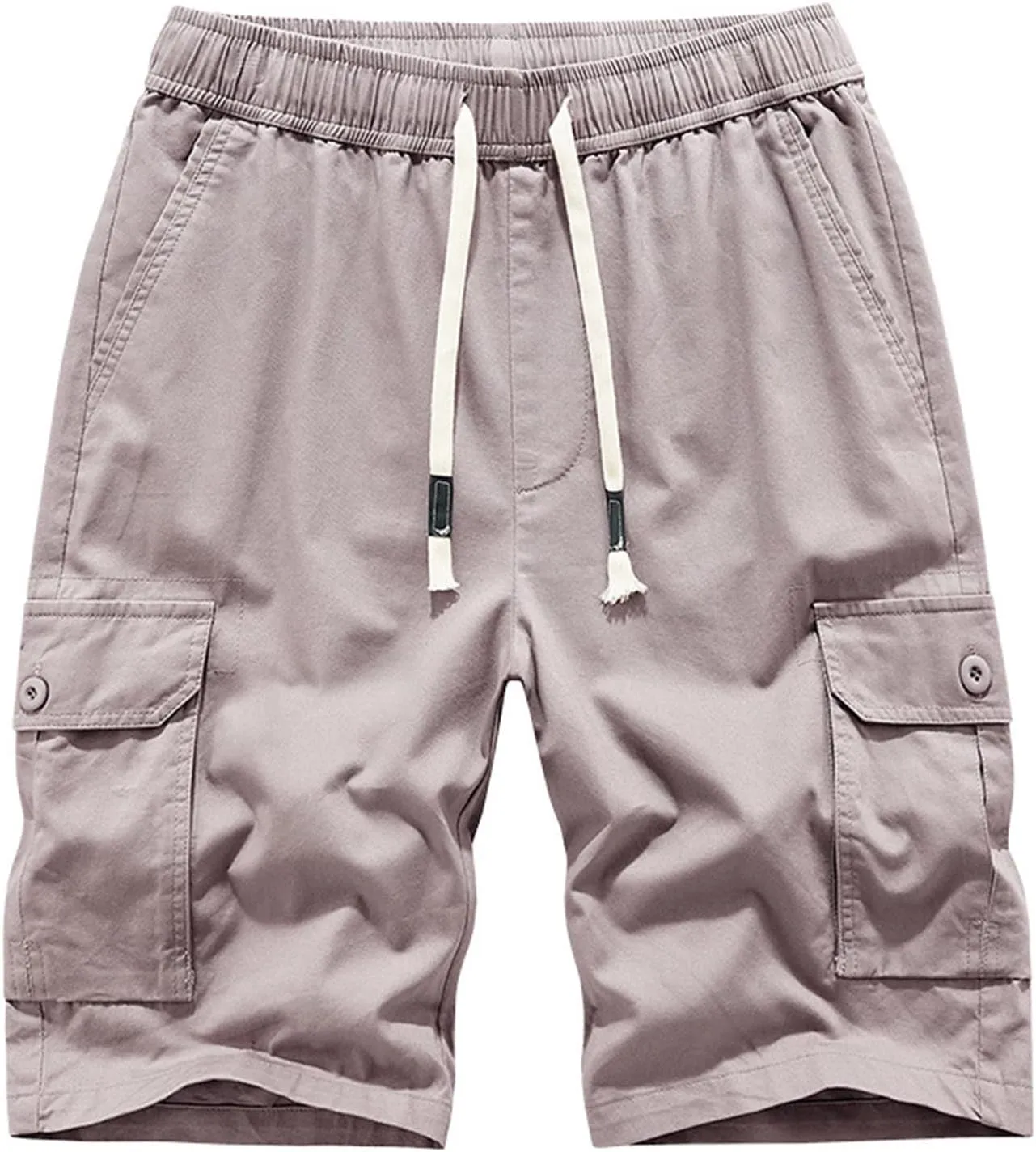 Cotton Sweat Shorts Mens Big and Tall Shorts Stylish Cotton Multi Pockets Cargo Shorts Casual Drawstring Elastic Waist Tooling Shorts Running Shorts for Men 7 Inch Brown 2X